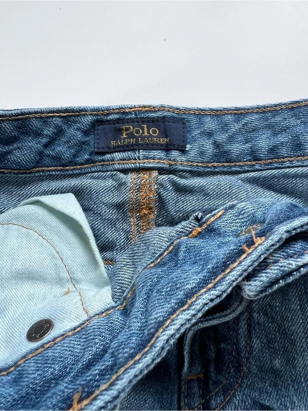 Ralph Lauren Blue Denim Frayed Hem Jean Shorts